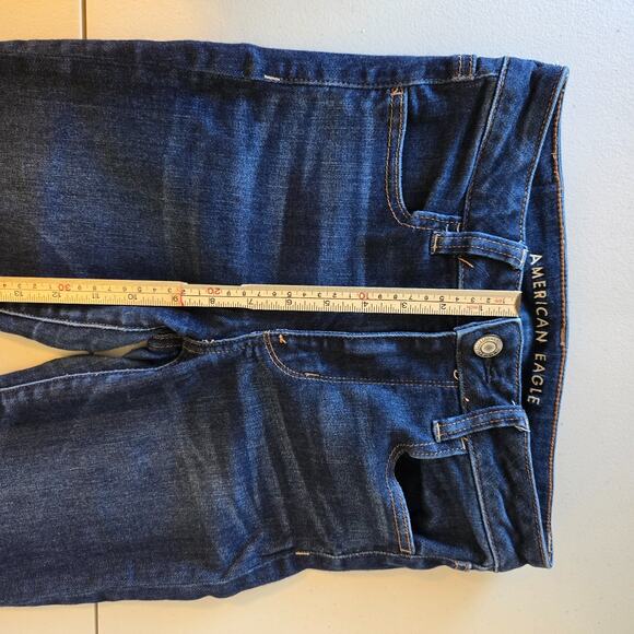 American Eagle Jegging Women's 4 Short Blue Dark Wash Next Level Stretch Hi-Rise - Picture 13 of 16